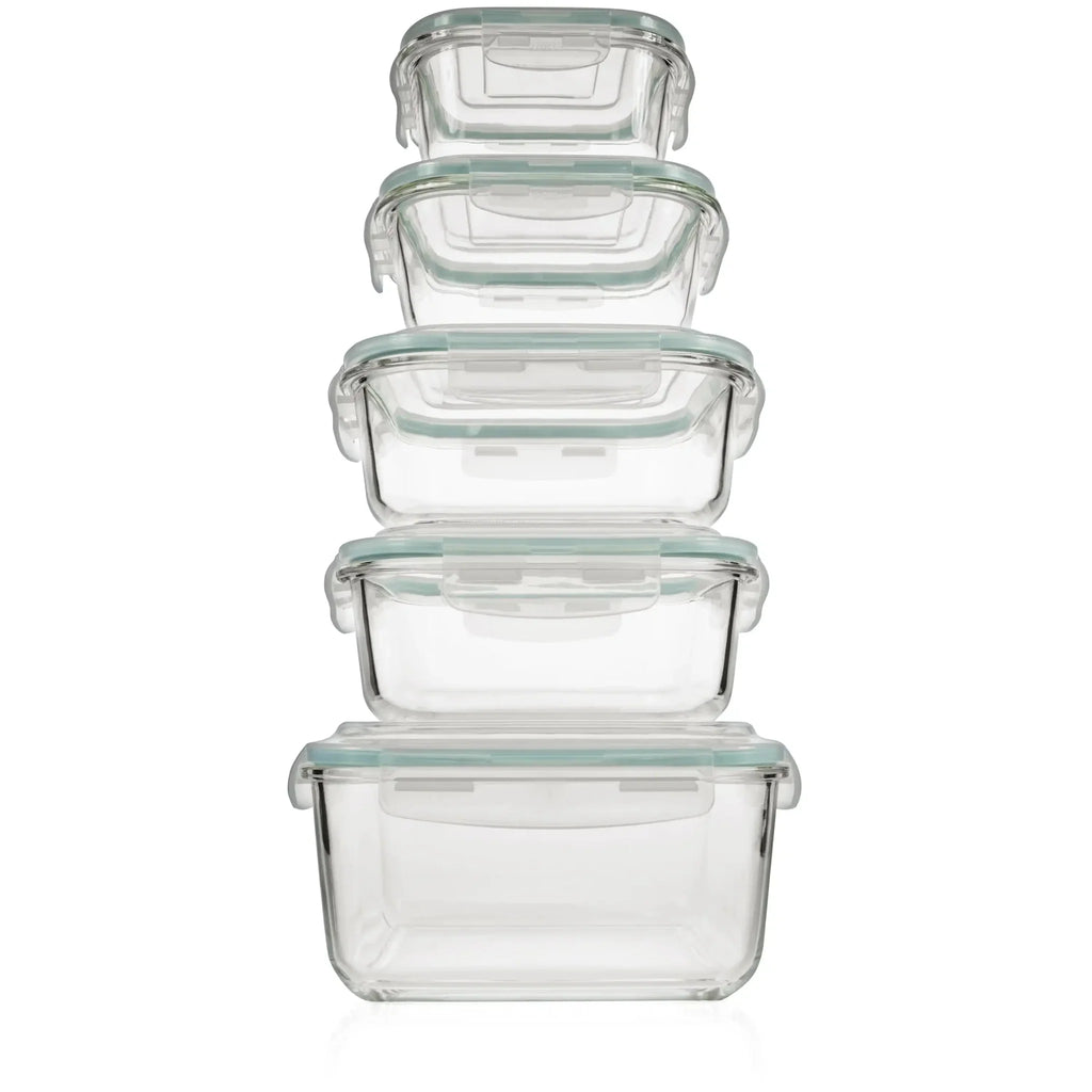 10 pc Glass Container Set (5 Containers and 5 Lids)
