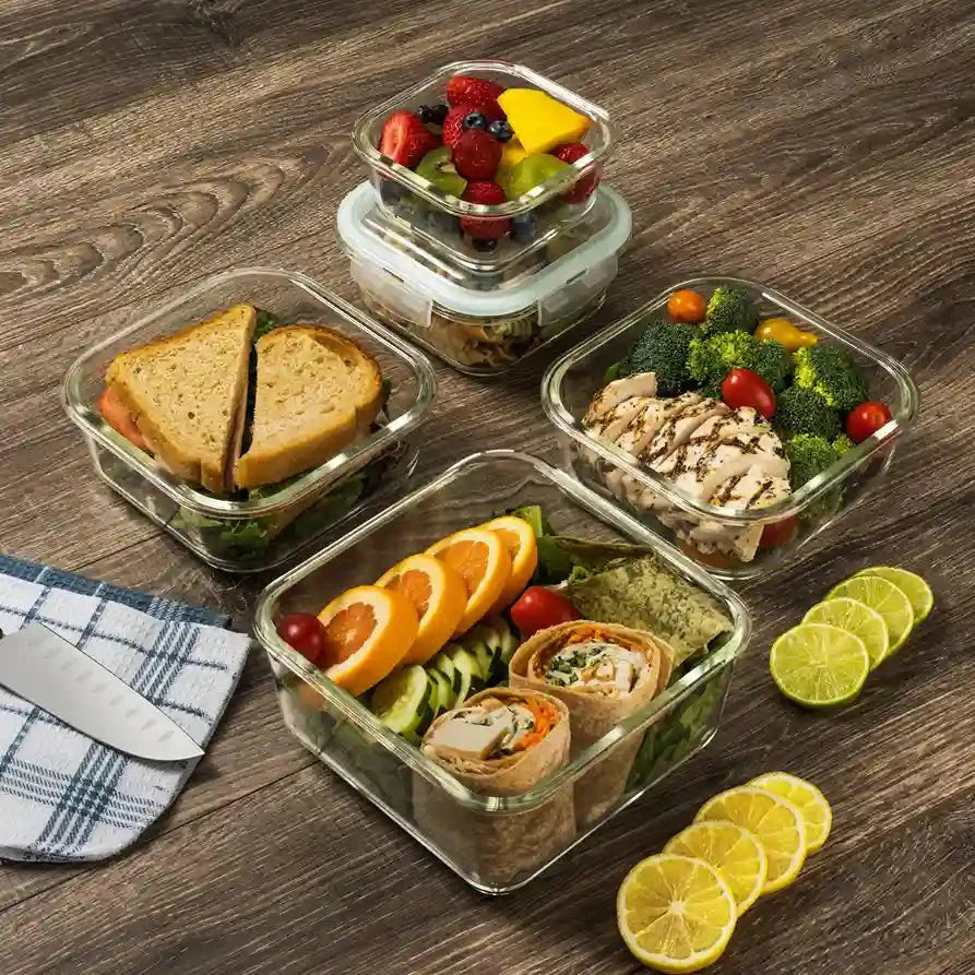 10 pc Glass Container Set (5 Containers and 5 Lids)