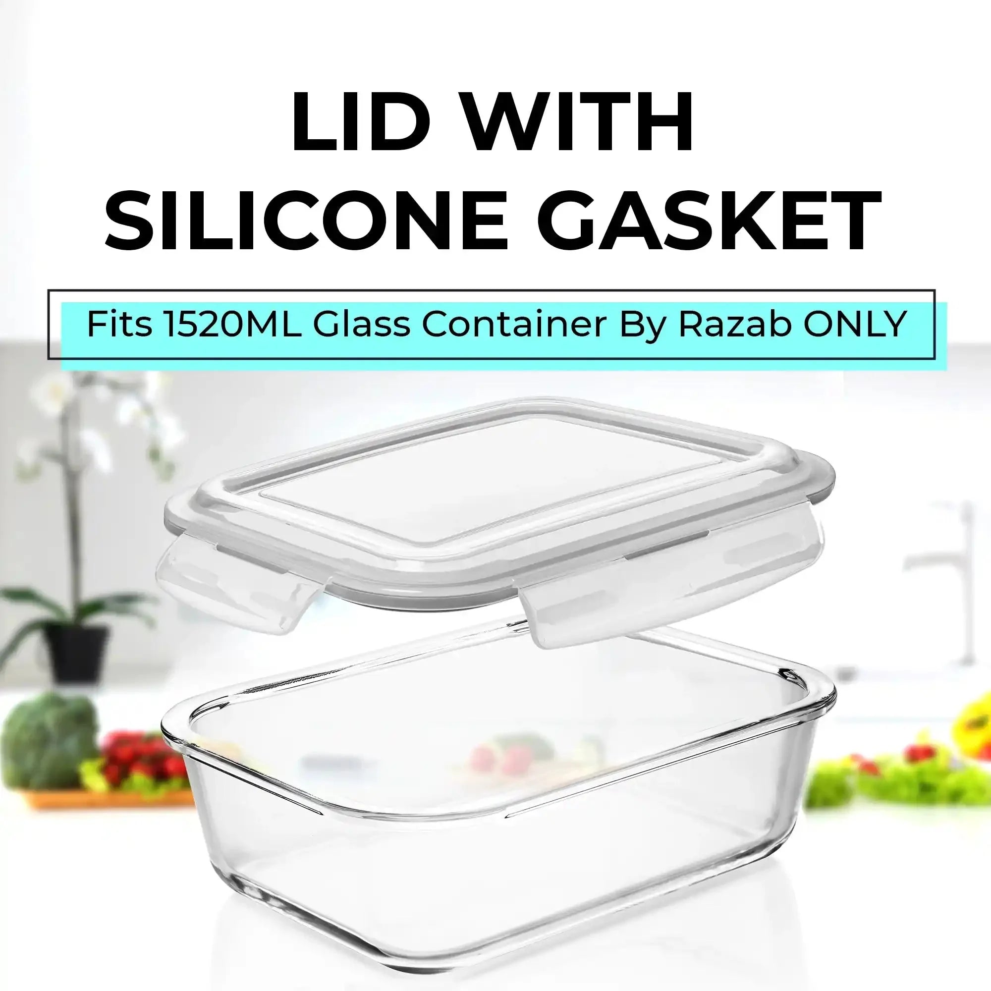 1520ML - Glass Container Set by Razab (Replacement lid)