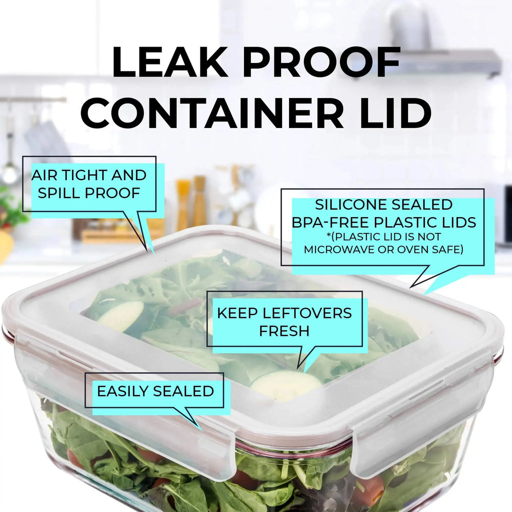 3300ML - Glass Container Set by Razab (Replacement lid) - Red