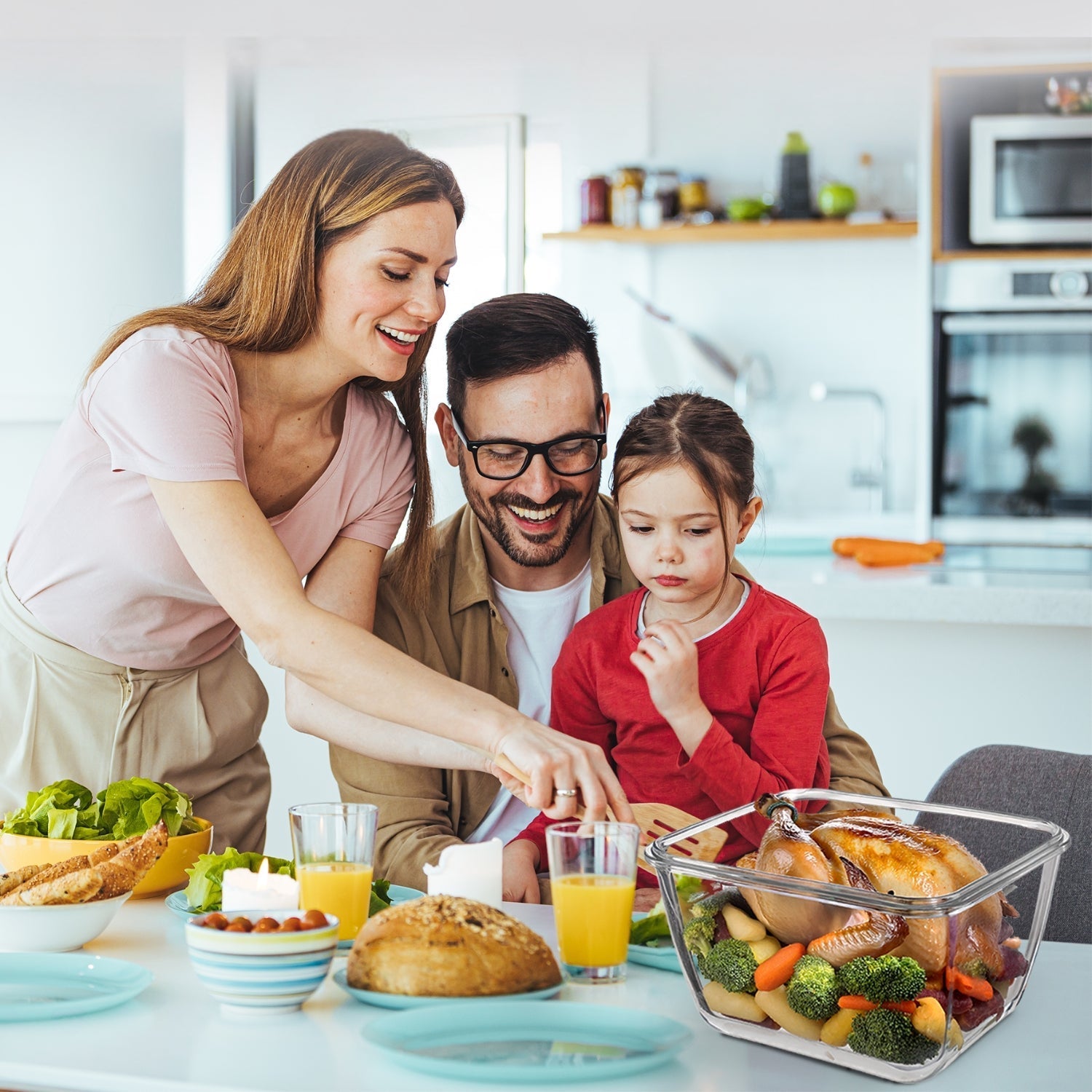 3900ml Large Glass Food Storage Container with Airtight Lid