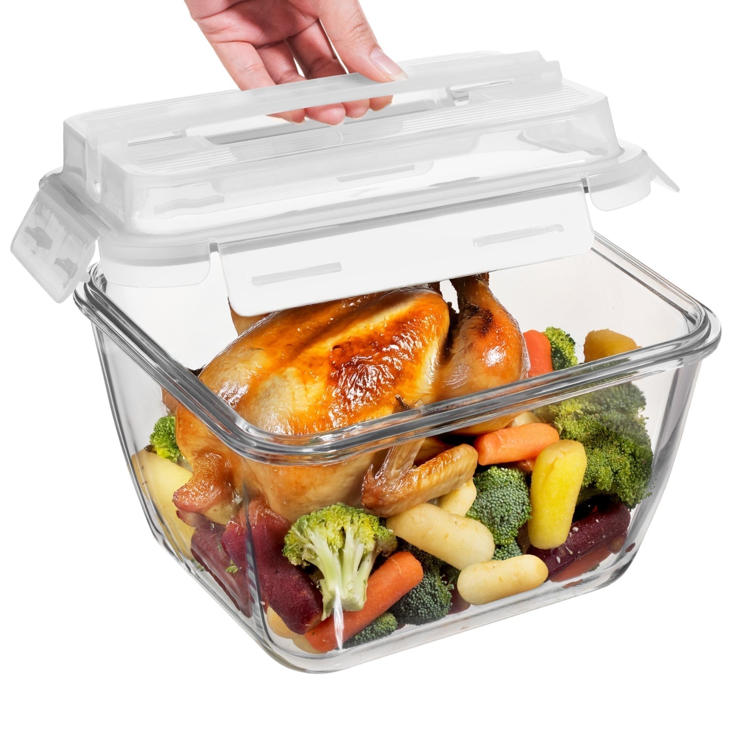 3900ml Large Glass Food Storage Container with Airtight Lid