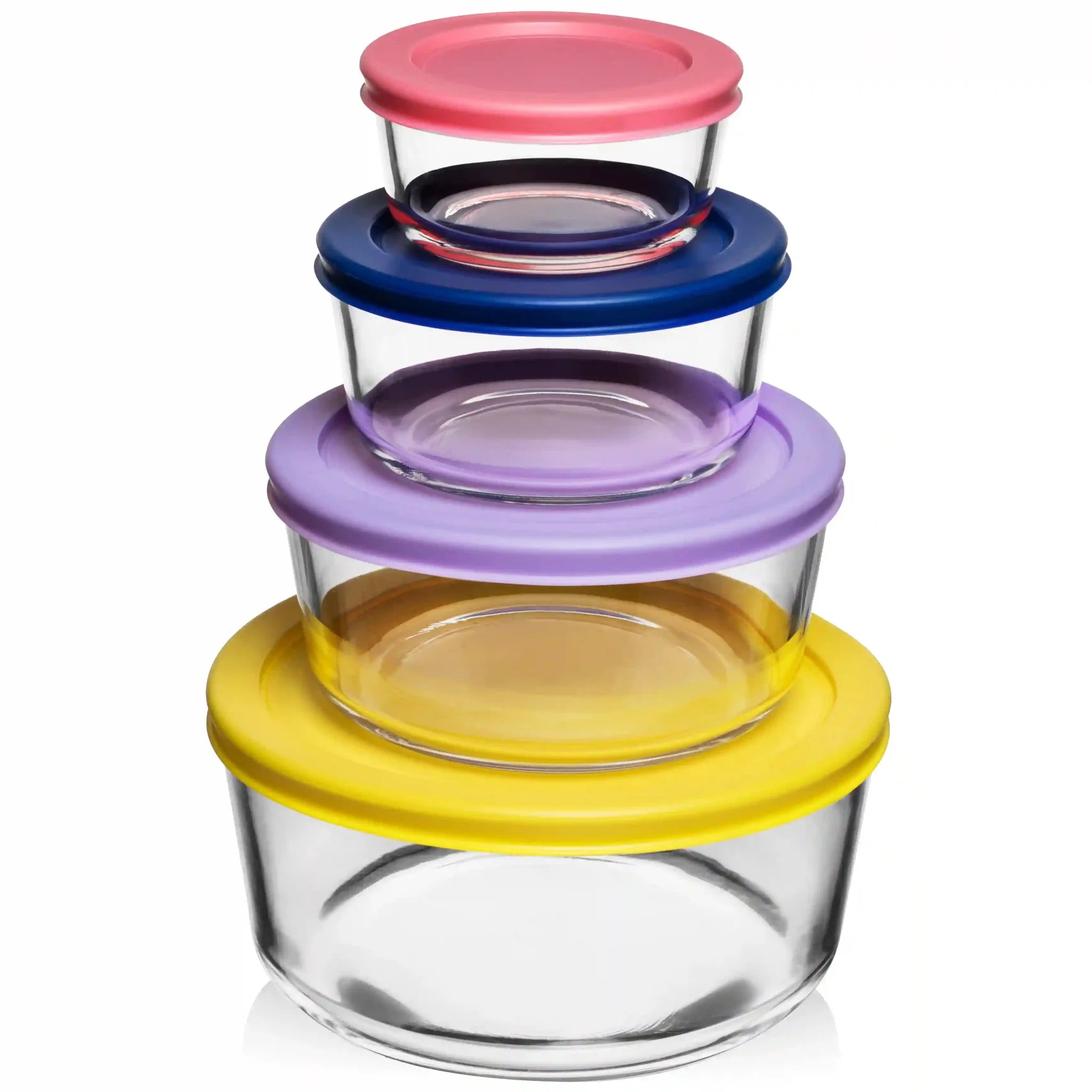 4 pc Round (2 sets of Colored Lids)