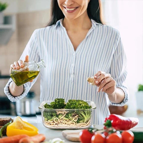 6 PC Glass Containers Set - 3 Unique Sizes