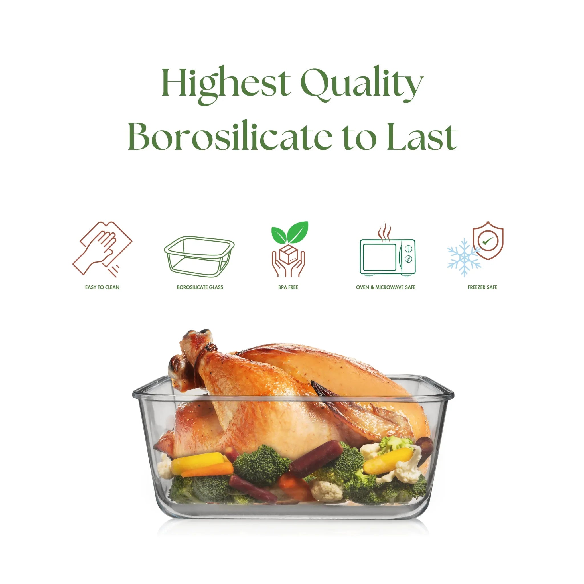 6500ML Extra Large Glass Container With Locking Lid and Handle