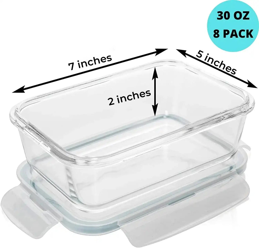 Set of 16 Pc Glass Food Storage Container