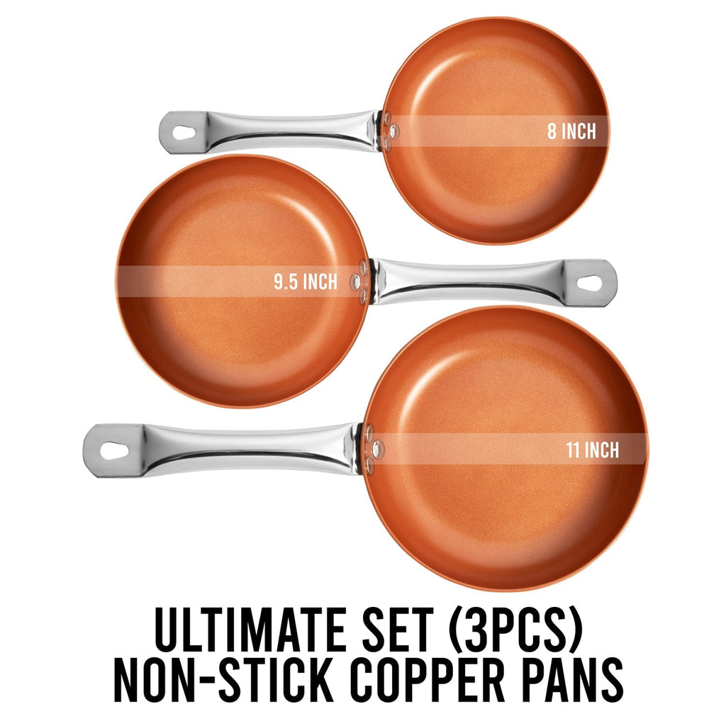 Copper Pans (Set Of 3)