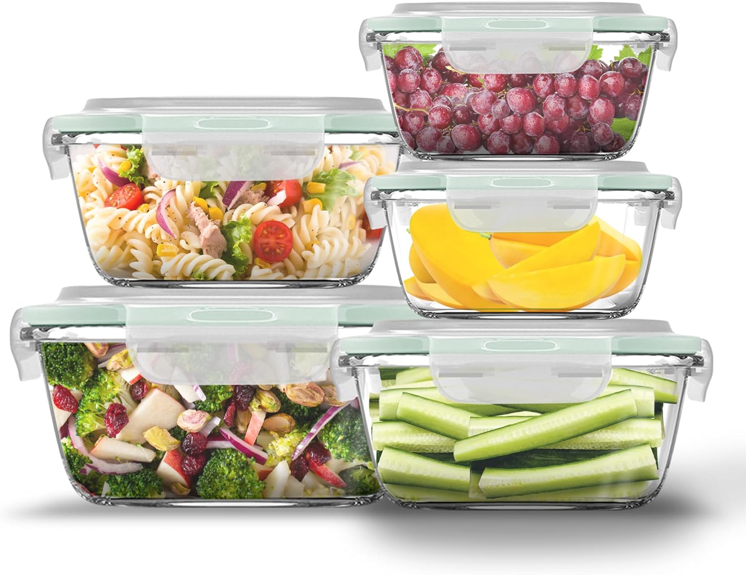 Razab 10 PC Glass Food Containers Set