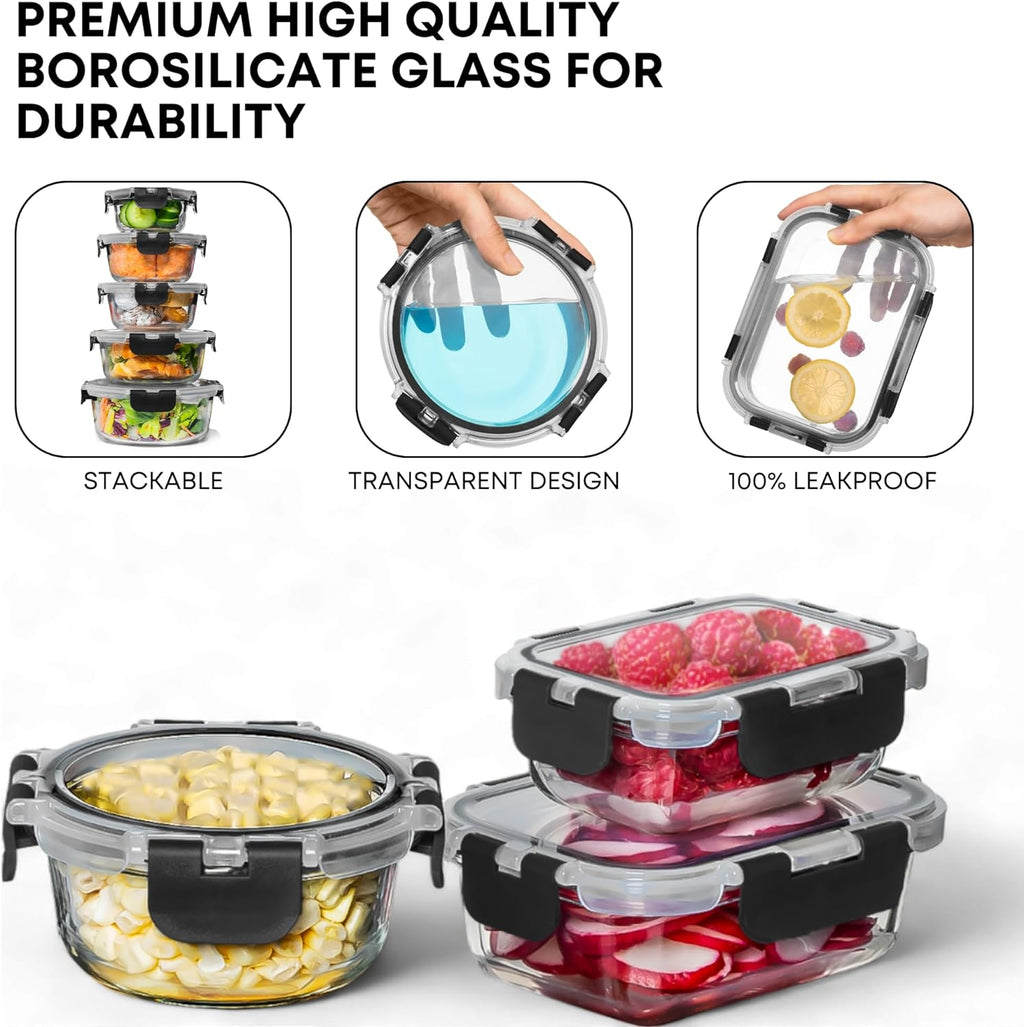 Razab 30 PC Glass Meal Prep Containers