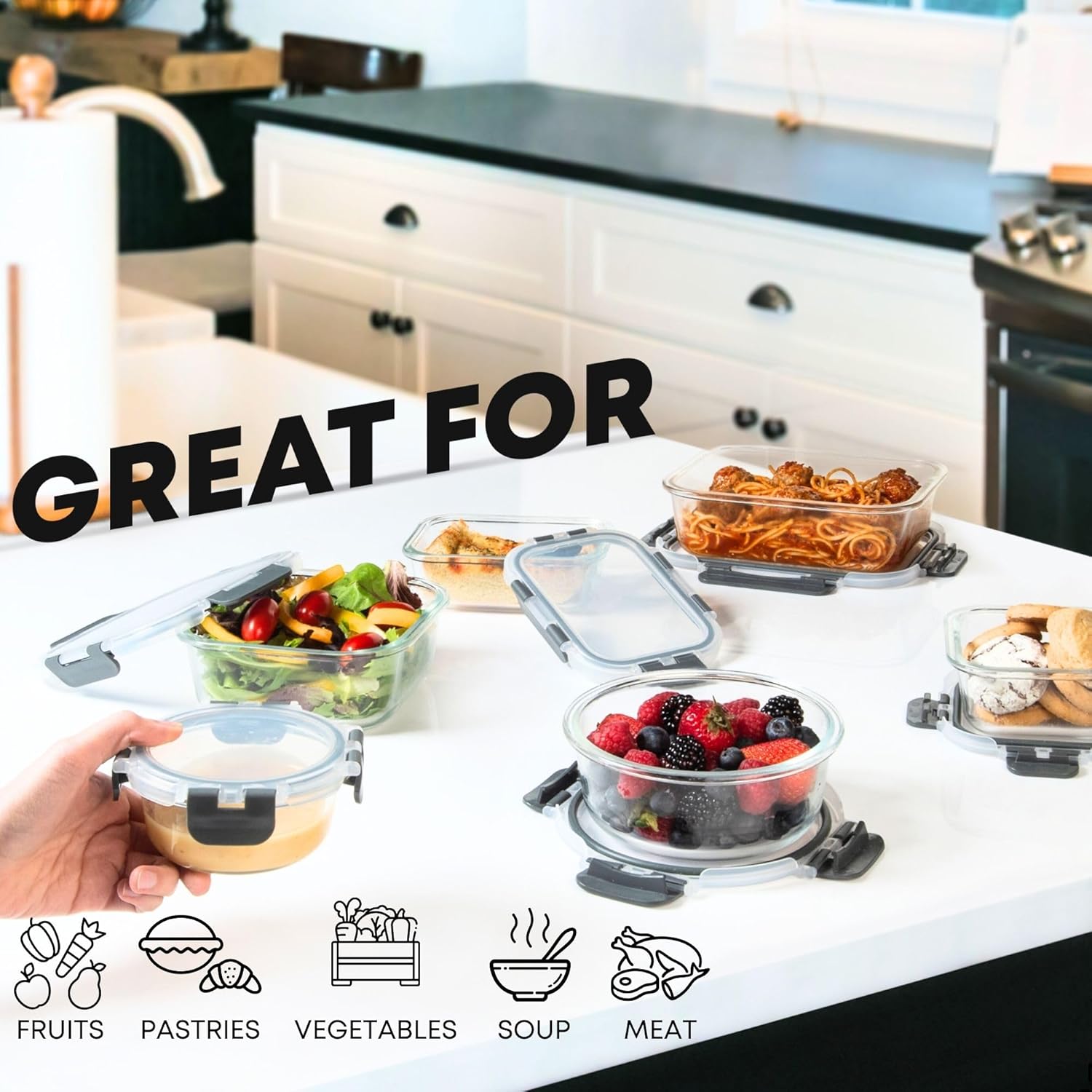 Razab 30 PC Glass Meal Prep Containers