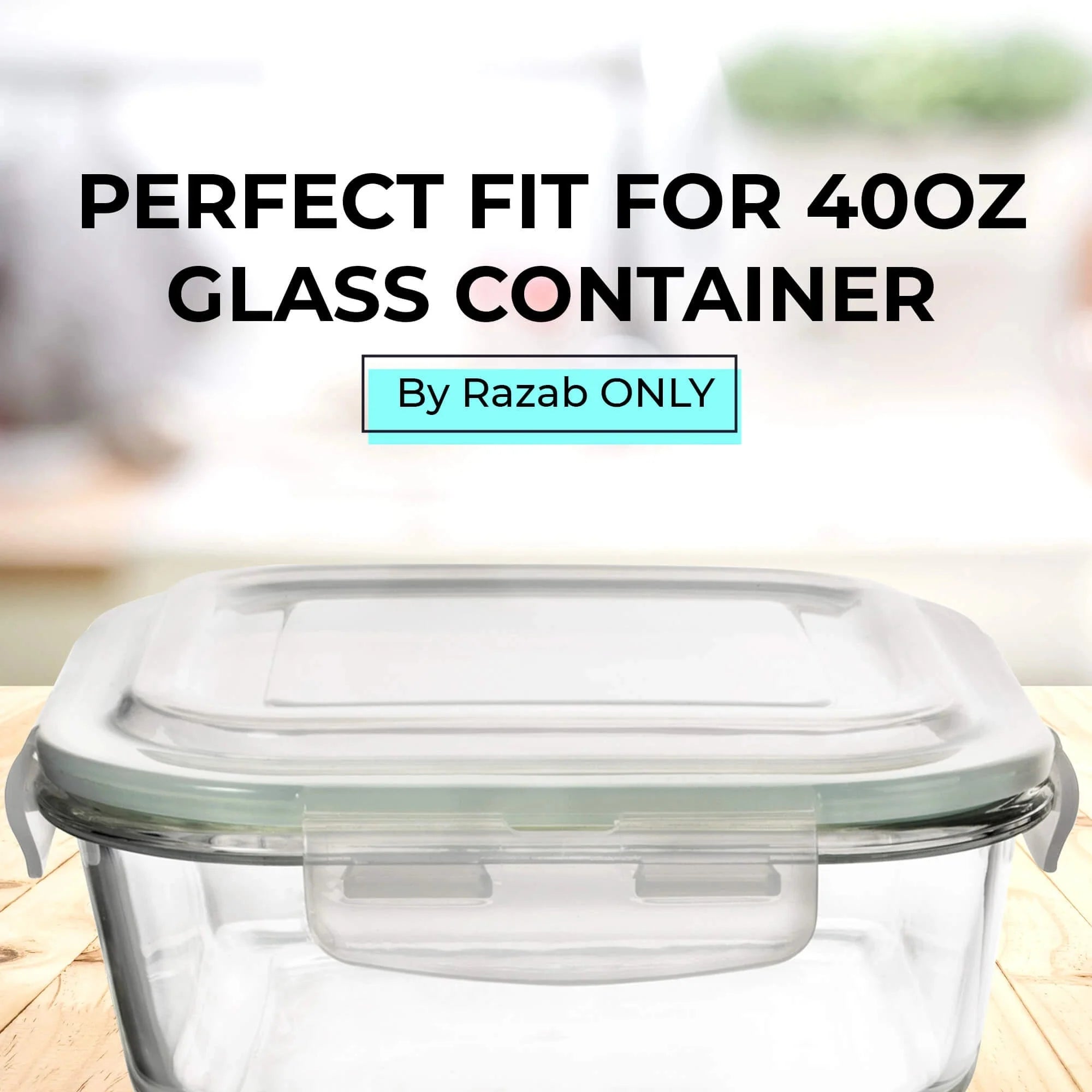 Razab 40 oz Replacement Lid for Razab 6 Pc and 10 Pc Glass Container Set