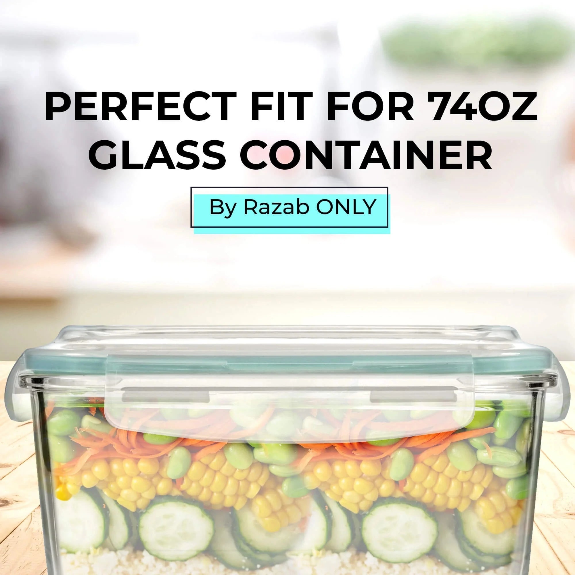 Razab 74 oz Replacement Lid for Razab 6 Pc and 10 Pc Glass Container Set