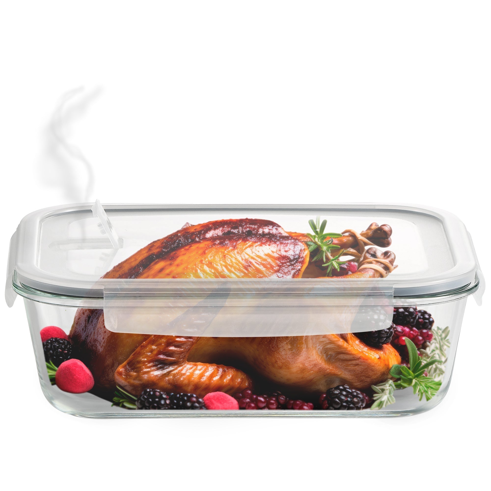 Razab's 2700 ML Large Glass Food Storage Container With Vent